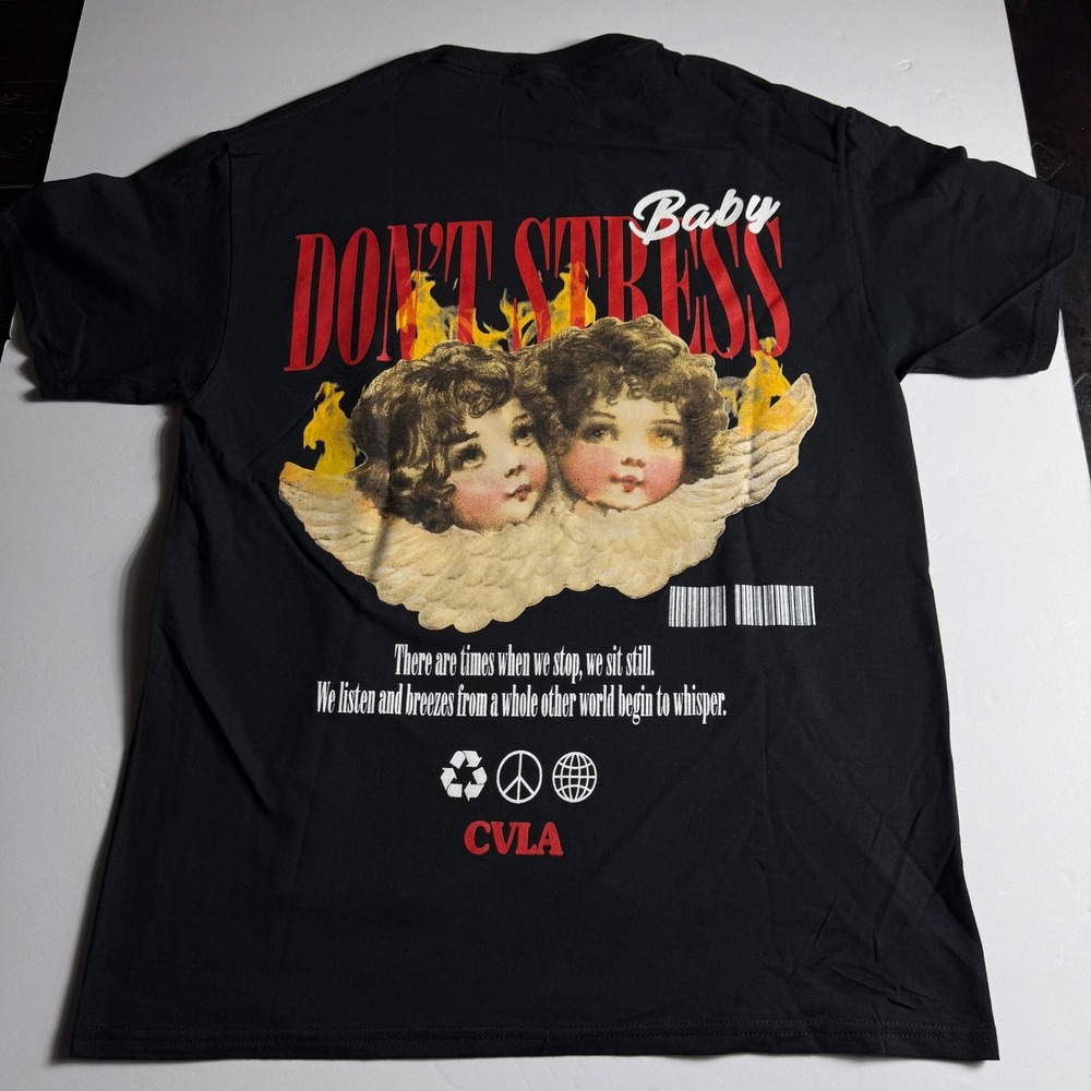 Civil‎ Clothing Dont Stress Baby Baby Graphic Black Large Streetwear Tee